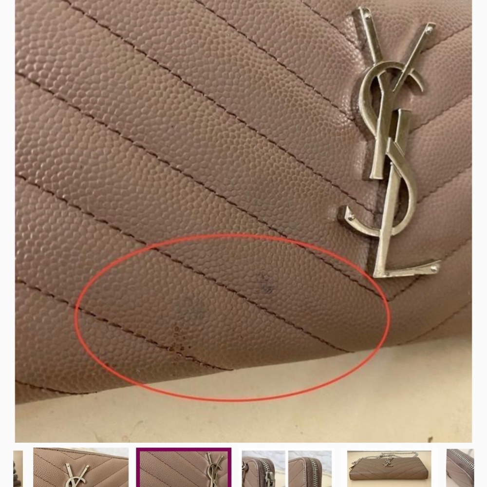 Saint Laurent Leather long Wallet/Crossbody Bag Light Brown